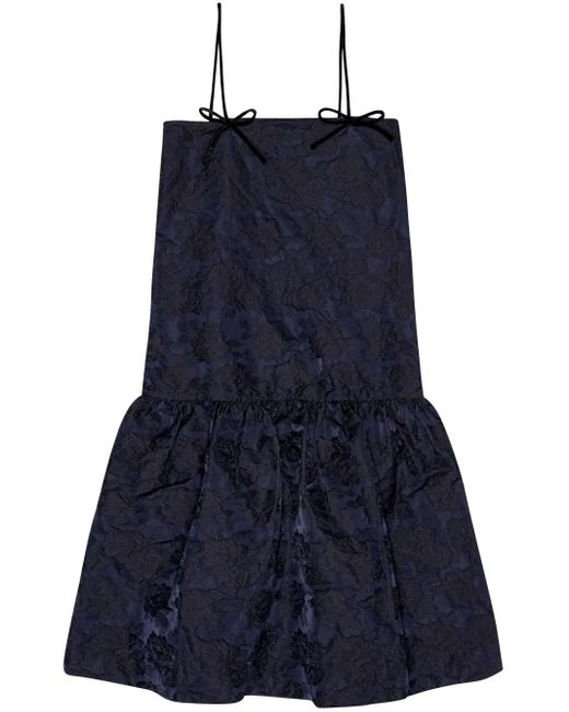 Ganni Midi-Jurk Met Jacquard in het Blue