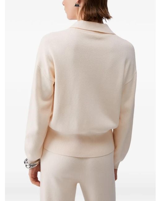 Liu Jo White Bead-Embellished V-Neck Cardigan