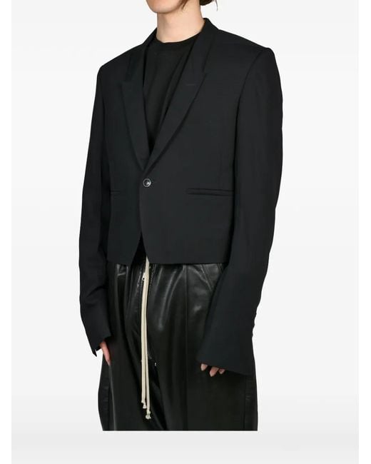 Rick Owens Black Alice Buckle-Strap Jacket for men