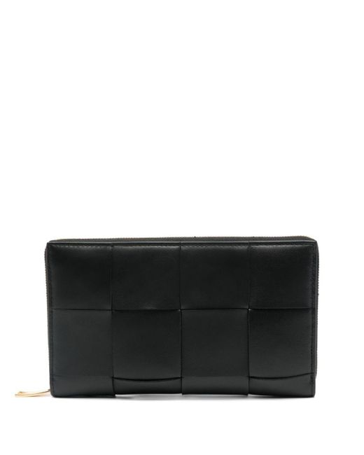 Bottega Veneta Black Cassete Leather Wallet