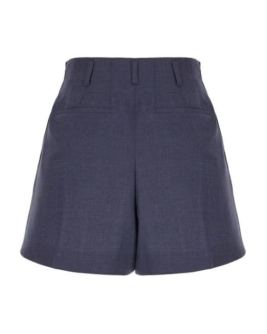 Givenchy Blue High-Waisted Wool Shorts