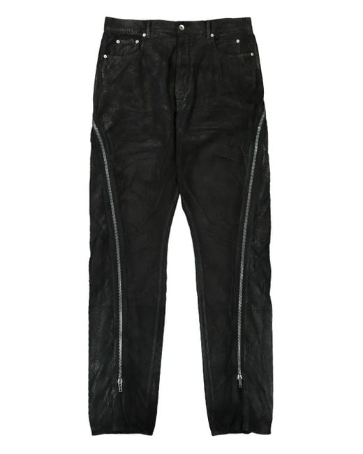 Rick Owens Black Hollywood Boan Banana Jeans mit Reißverschluss