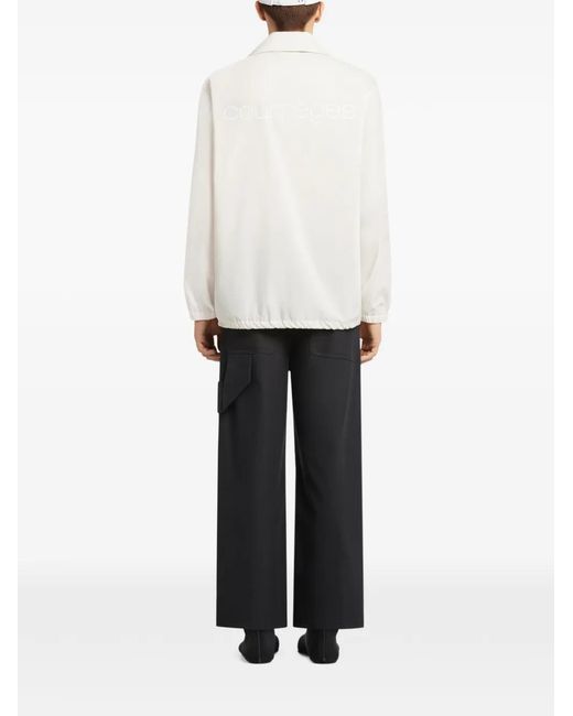 Courreges White Logo Lettering Drawstring Hem Jacket for men