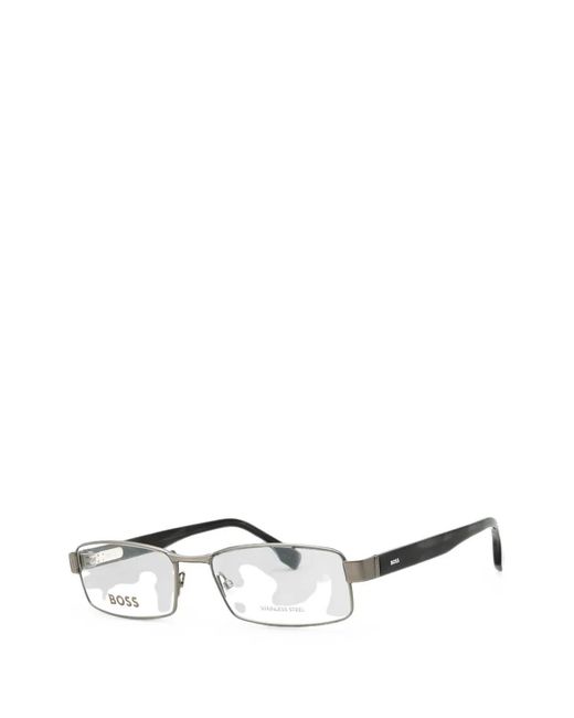 Boss White Rectangle-Frame Glasses for men