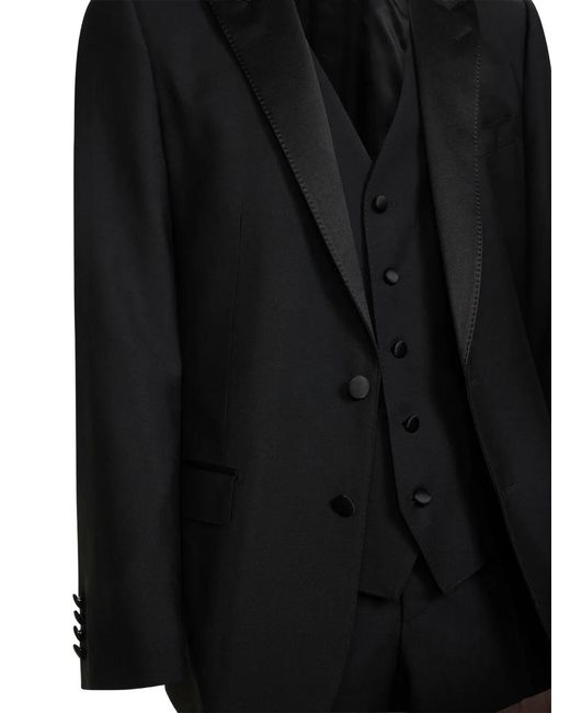 Dolce & Gabbana Black Three-Piece Suit for men