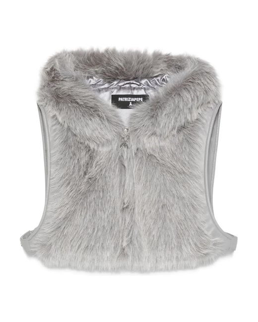 Patrizia Pepe Gray Hooded Waistcoat
