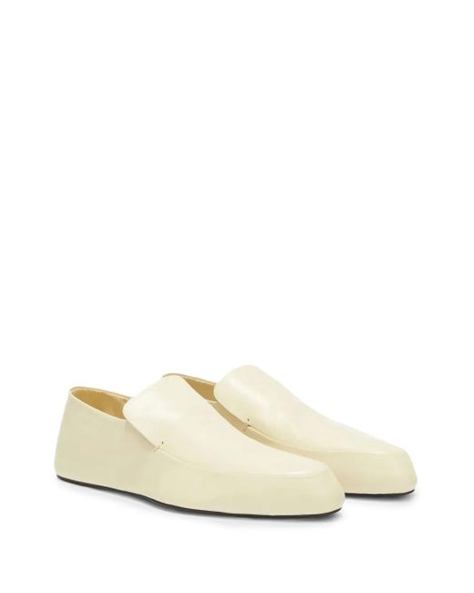 Jil Sander Natural Slip-On Leather Loafers