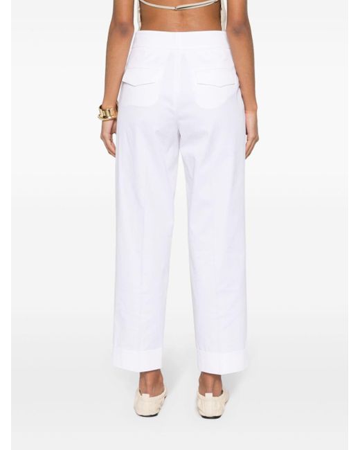 Peserico White Pressed-crease Cropped Trousers