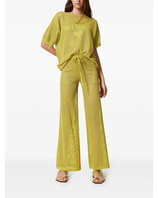Twinset Yellow Knitted Trousers