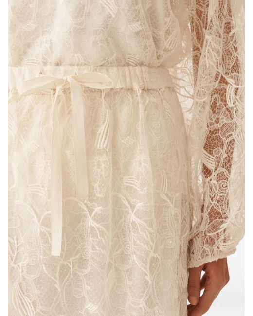 Fabiana Filippi White Floral Lace Skirt