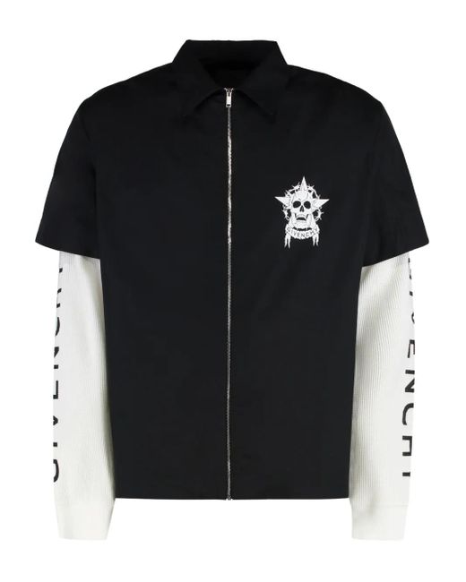 Givenchy Reißverschluss-Hemdjacke mit Totenkopf-Print in Black für Herren