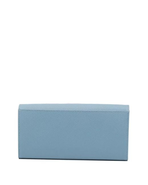 Agnes B. Blue Logo-Plated Wallet