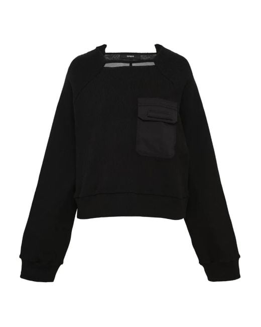 BONBOM Black Panelled Sweatshirt