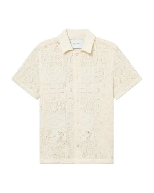 Les Deux White Embroidered Shirt for men