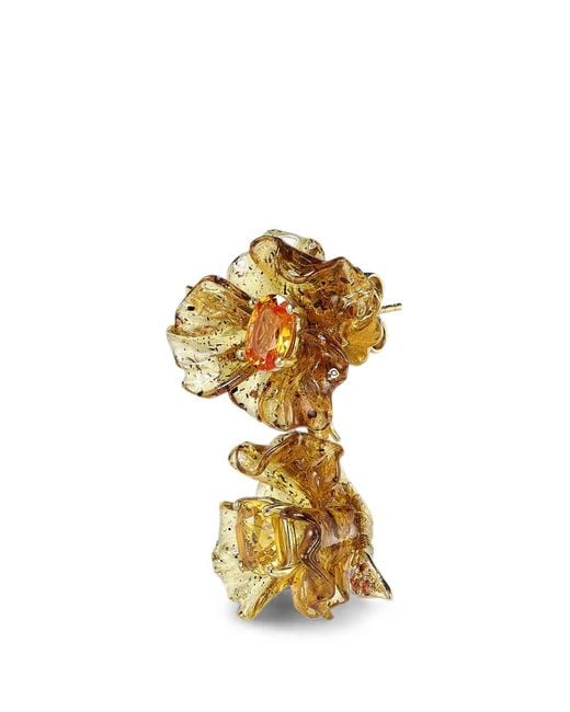 Anabela Chan Metallic Petunia Sapphire Drop Earrings