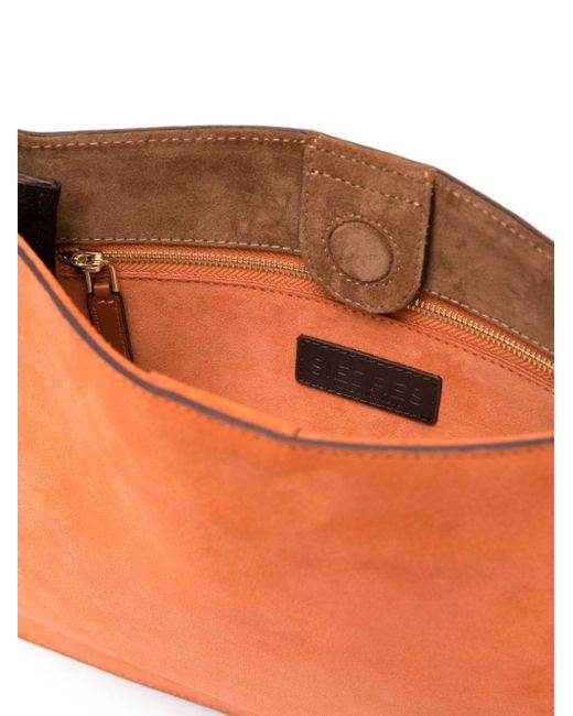 Siedres Orange Galli Suede Shoulder Bag