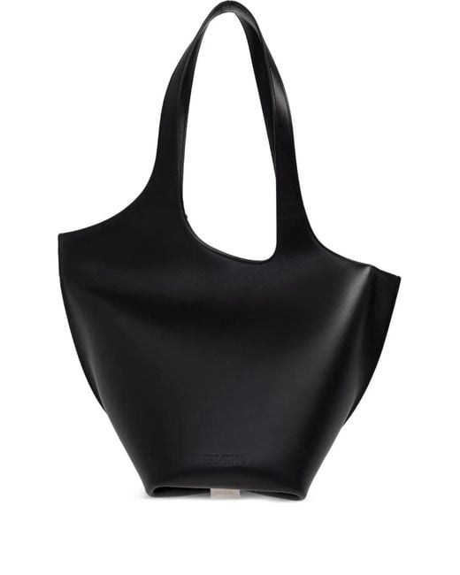 The Attico Black La Scoop Leather Shoulder Bag