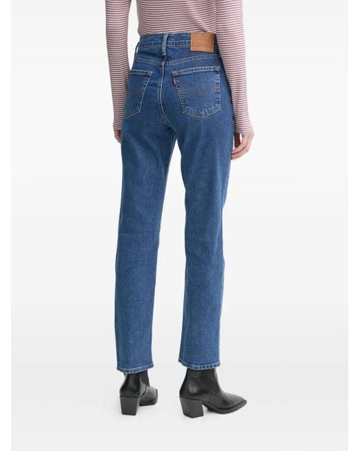 Levi's Blue 724 Logo-Patch Jeans