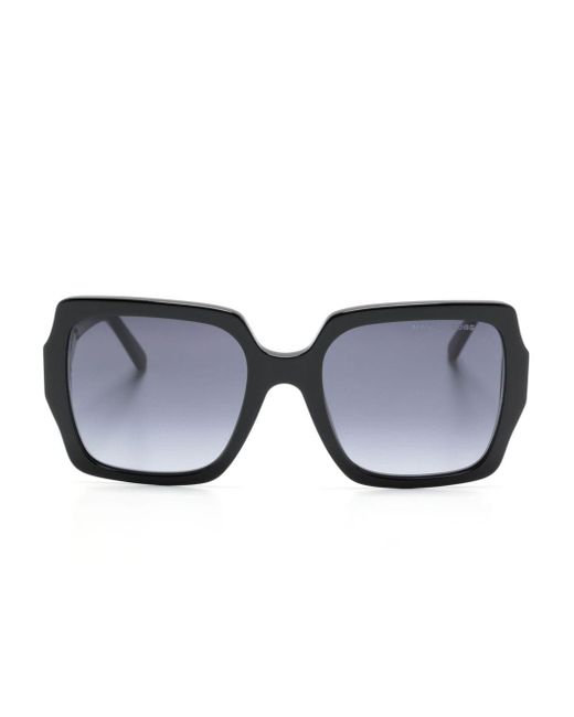 Marc Jacobs Blue J Marc-logo Oversize-frame Sunglasses