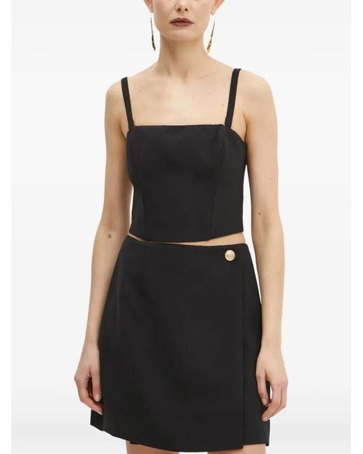 Guess Black Raissa Square-Neck Crop Top