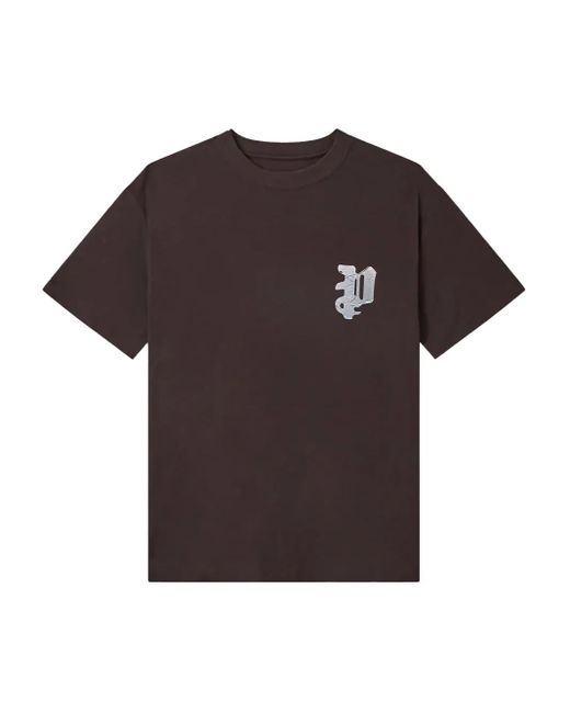 Purple Brand Brown Textured Tape T-Shirt for men