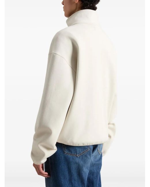 Woolrich White Fleece Zipped Sweatshirt