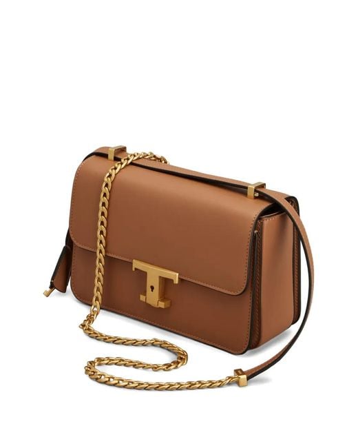 Tod's Brown Logo Chain Satchel