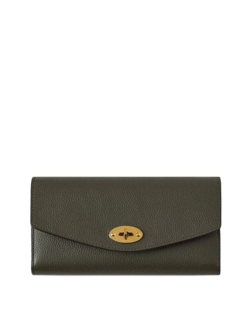 Mulberry Gray Darley Grained Turn-Lock Wallet
