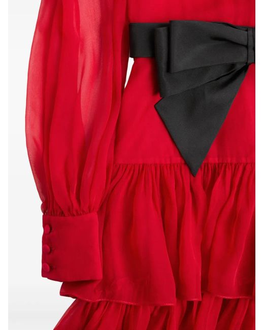Valentino Garavani シフォン マキシドレス Red