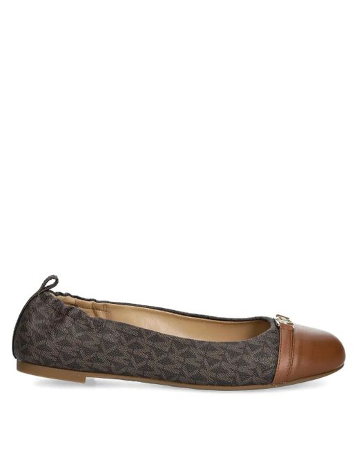 MICHAEL Michael Kors Brown Ballerinas mit Monogrammmuster