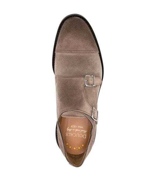 Doucal's Brown Double Monk Strap Shoes for men