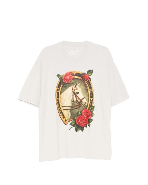 Melt White Graphic T-Shirt for men