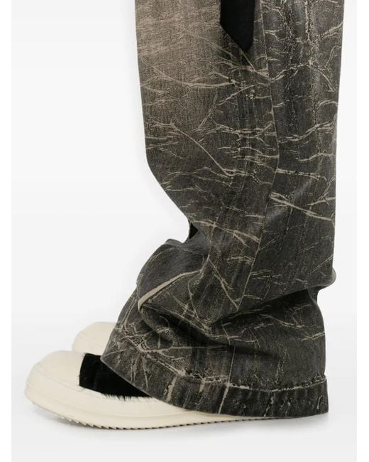 Rick Owens Gray Distressed Cotton Jeans for men