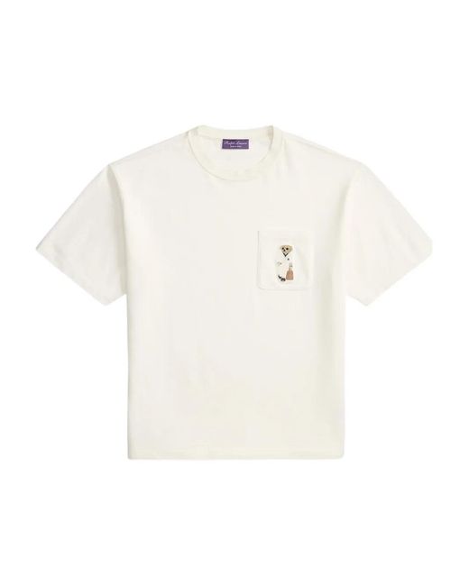 Ralph Lauren White T-Shirt À Poche À Détail Ours for men