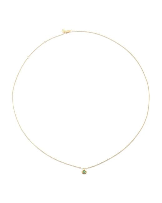 Monica Vinader White 14Kt Siren Emerald Necklace