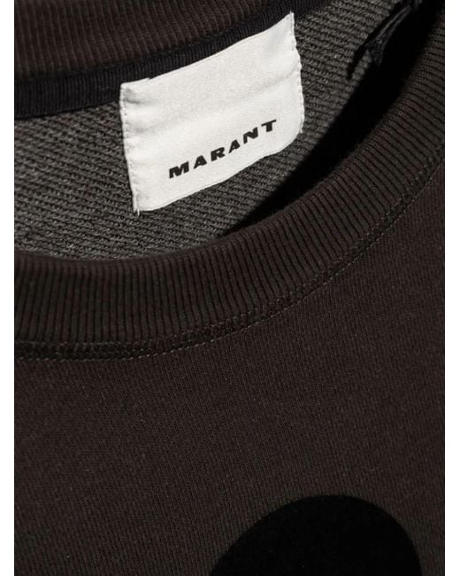 Isabel Marant Black Relaxed Fit Long-Sleeve Sweatshirt With Textured Logo for men