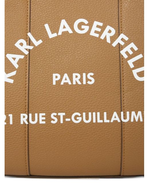 Borsa Tote Con Stampa Media di Karl Lagerfeld in Brown
