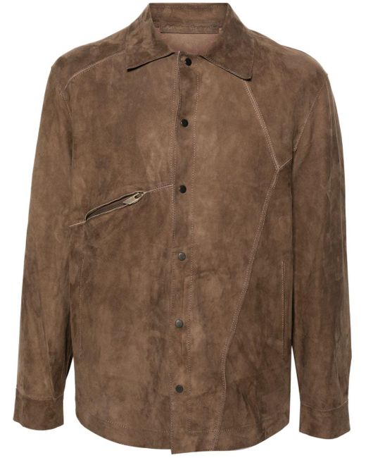 Suede shirt jacket Salvatore Santoro de hombre de color Brown