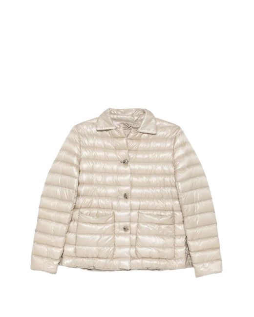 Herno Natural Quilted Button-Up Jacket