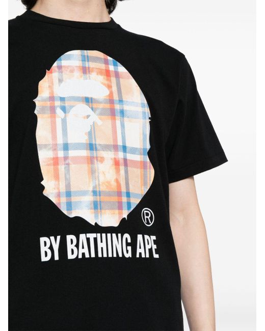A Bathing Ape Black Logo-print Cotton T-shirt for men