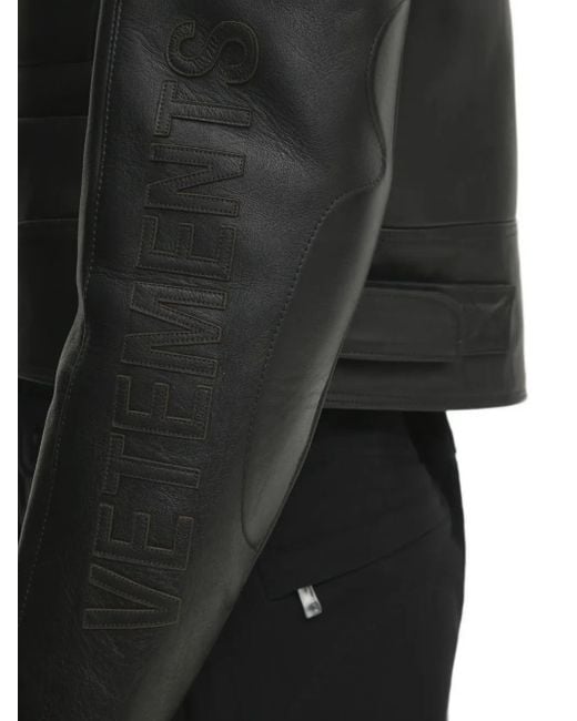 Vetements Leren Jack in het Black voor heren