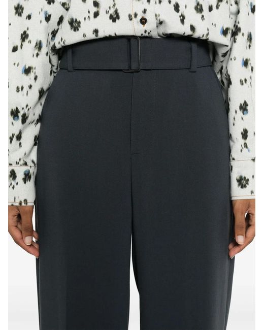 Vince Blue Belted Wide-Leg Trousers