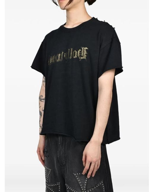 Crazy Clown L.A. Black Distressed Graphic-Print T-Shirt for men