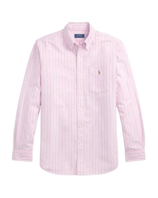 Polo Ralph Lauren Gestreept Oxford Overhemd in het Pink voor heren