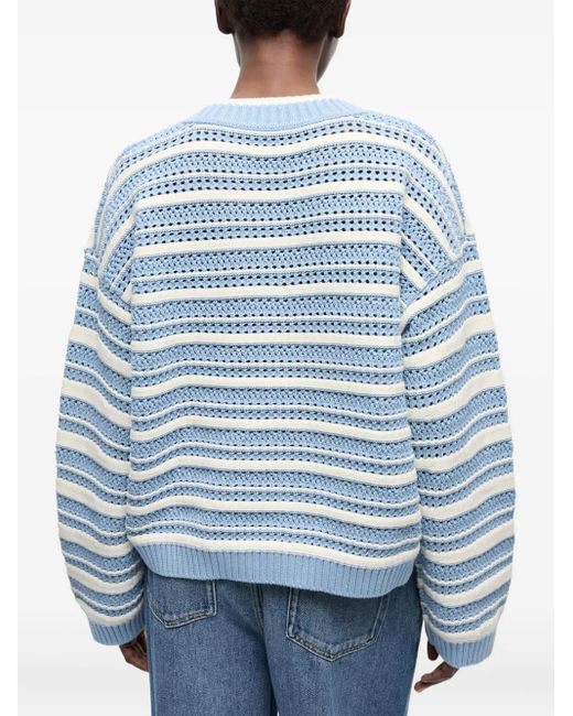 Ganni ストライプ セーター Blue