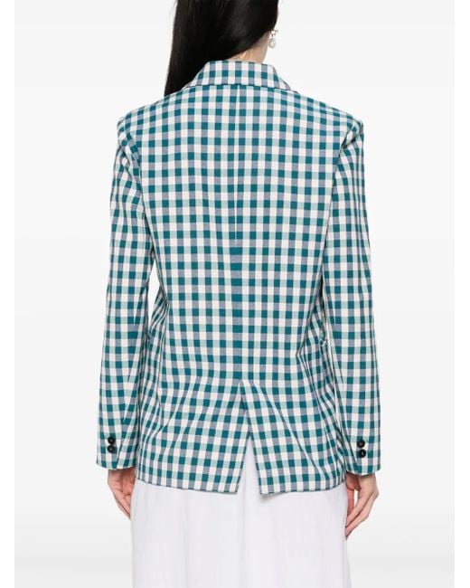 Forte_forte Blue Gingham-Check Blazer