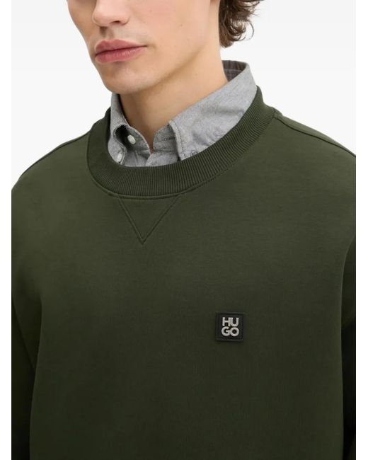HUGO Green Logo-Patch Zip-Detail Sweatshirt for men