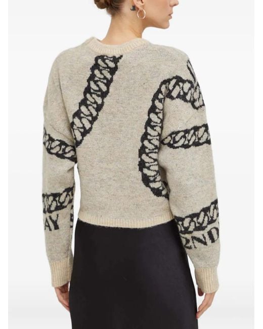 Day Birger et Mikkelsen Gray Chain-Graphic Sweater