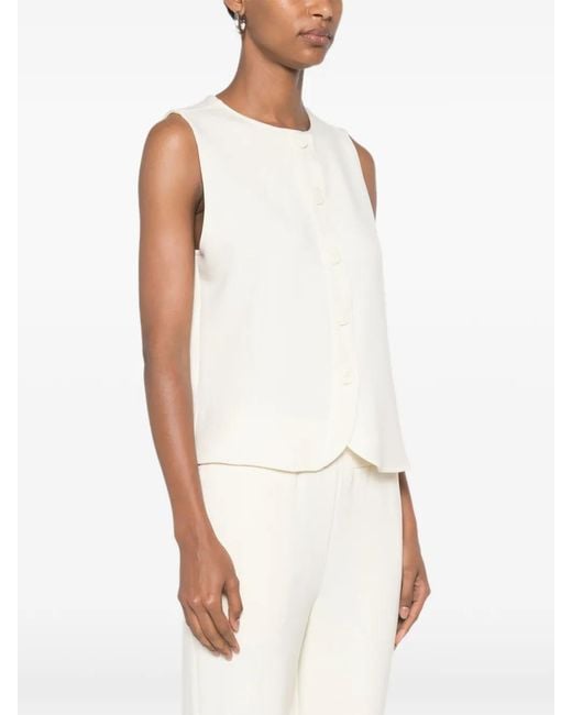 Varley White Josie Button-Front Vest