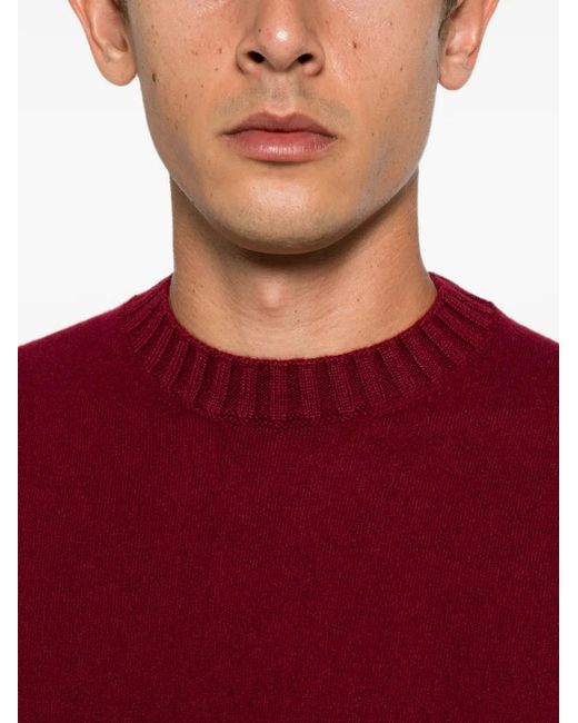 Magazzino Ricambi Red Ribbed-Trim Sweater for men